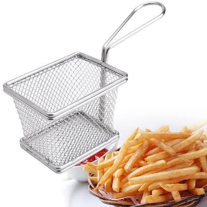 SQUARE SHAPE MINI FRYER BASKET STRAINER SERVING FOOD PRESENTATION COOKING FRENCH FRIES BASKET KITCHEN TOOL