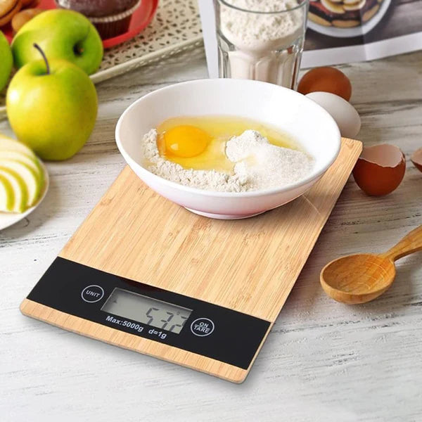 Wooden Digital Scale With LCD Display