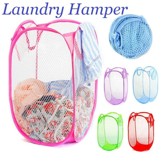 Mesh Laundry Basket Washing Garment Clothes Storage