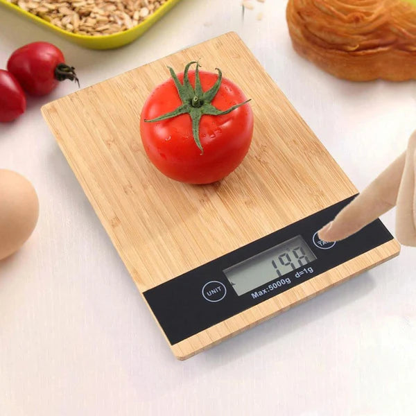 Wooden Digital Scale With LCD Display