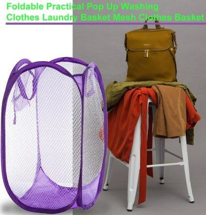 Mesh Laundry Basket Washing Garment Clothes Storage