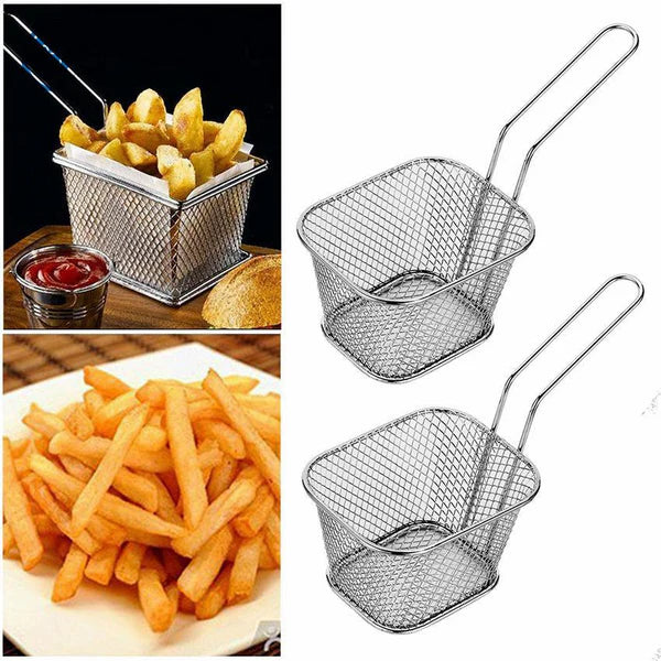 SQUARE SHAPE MINI FRYER BASKET STRAINER SERVING FOOD PRESENTATION COOKING FRENCH FRIES BASKET KITCHEN TOOL