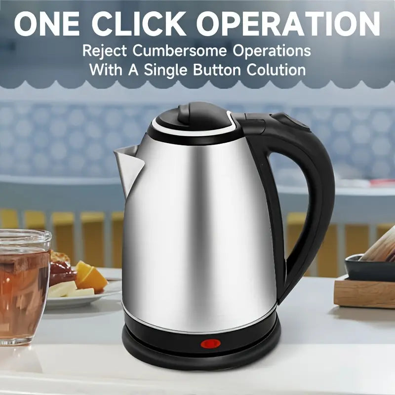 2L Electric Kettle, Stainless Steel Double Wall Hot Water Boiler with Auto Shut Off