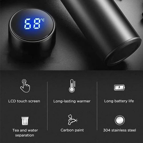 Temperature Display Thermos Water Bottle (500 ML)