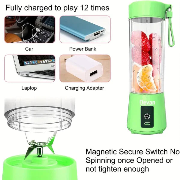 Portable Chargeable Travel Juicer Blender 6 Blade