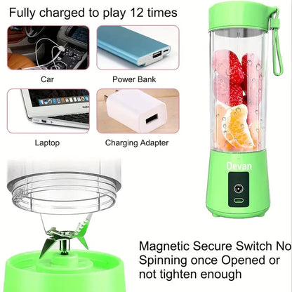 Portable Chargeable Travel Juicer Blender 6 Blade