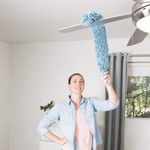 Foldable Microfiber ABS Plastic Fan Cleaning Duster Flexible Fan Mop