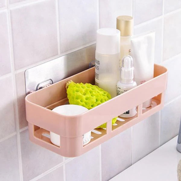 Toilet Wall Hanging Bathroom Storage Rack Basket No Trace Sticker